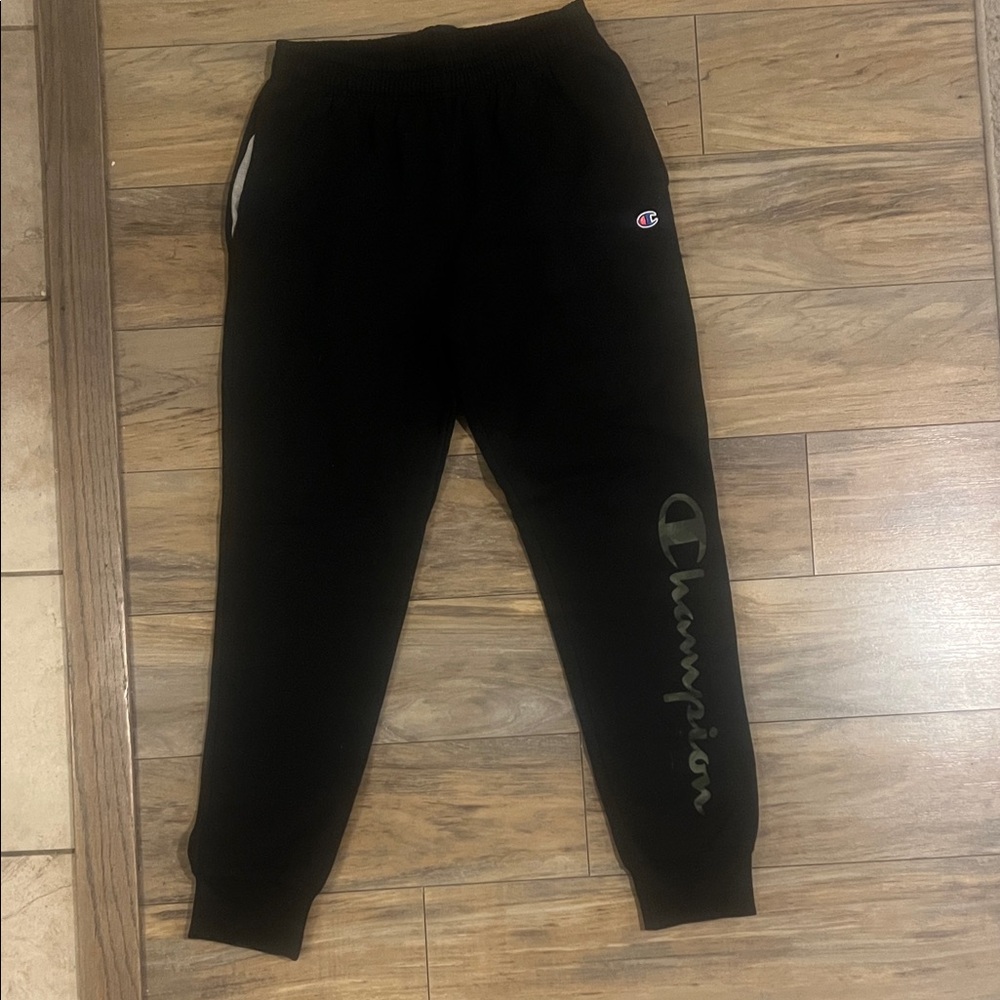 Champion Black Joggers with Logo Detail